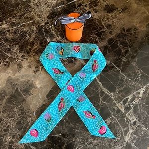 Authentic Hermes Twilly ocean mosaic print